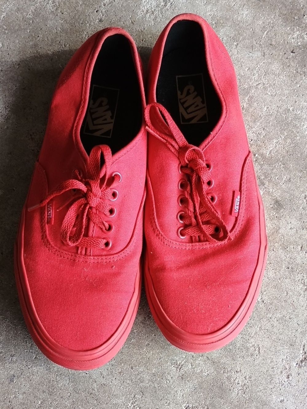 Vans Red Low-Top Canvas Sneakers
